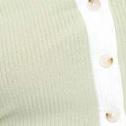 Le Lis The Sasha Sage & White Retro Collared Top