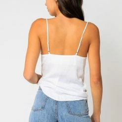 Olivaceous Tops The Serena Satin Cowl Neck Tank Top