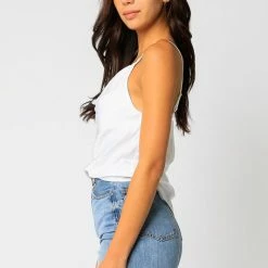 Olivaceous Tops The Serena Satin Cowl Neck Tank Top