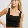 MIOU MUSE The Karley Square Neck Cropped Tank Top Tops