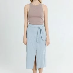 All Row The Mira Linen Midi Skirt