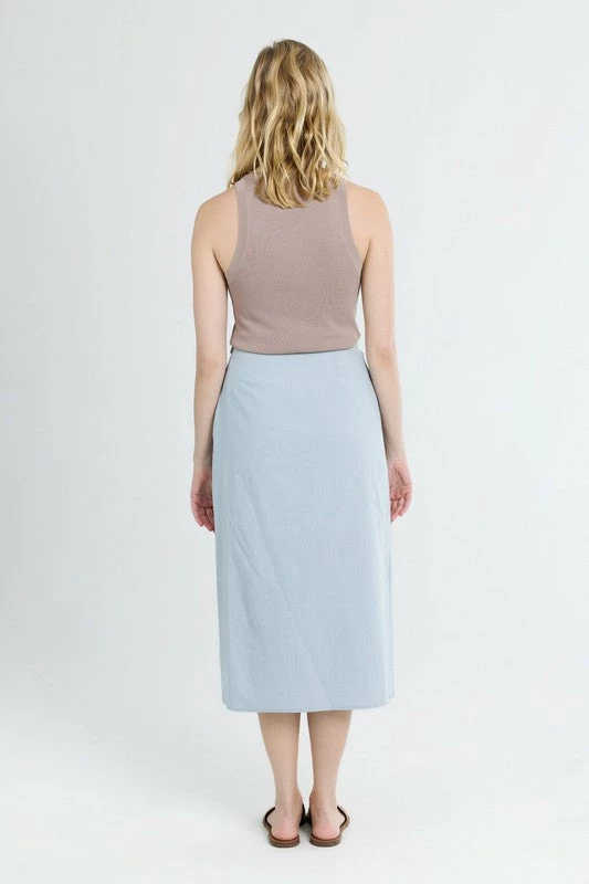 All Row The Mira Linen Midi Skirt