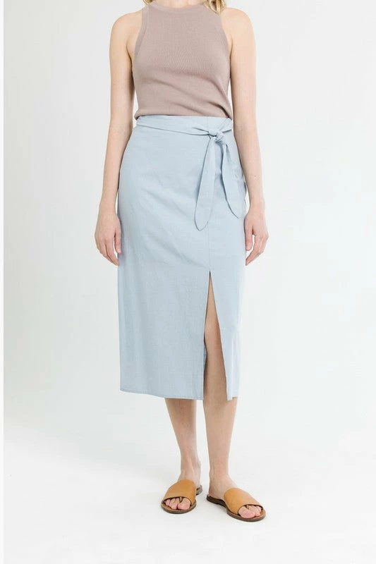All Row The Mira Linen Midi Skirt