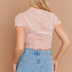 Le Lis Tops The New Wave Short Sleeve Mesh Crop Top