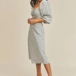 Lush Tops The Dede Blue Floral Tie Front Top