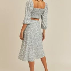 Lush Tops The Dede Blue Floral Tie Front Top