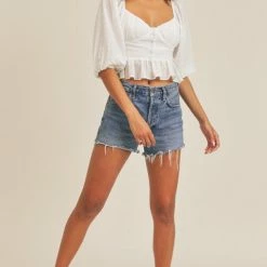 Lush Clothing Tops The Sweetheart White Ruffled Top