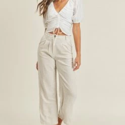 Lush Clothing The Weston White Tie Front Top Tops