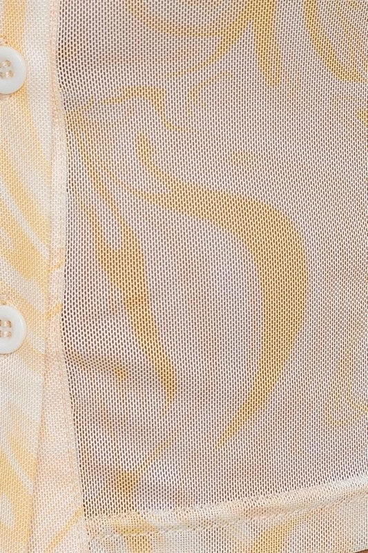 Le Lis The Adelle Yellow Mesh Long Sleeve Top Tops