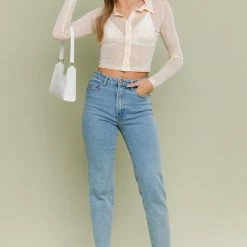 Le Lis The Adelle Yellow Mesh Long Sleeve Top Tops