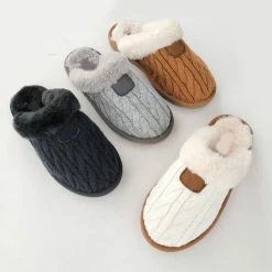 CCOCCI Shoes The Tan Cable Knit Sweater Slippers
