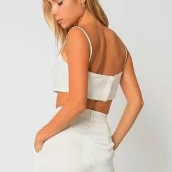 Olivaceous The Suzanne Satin Cropped Tank Top