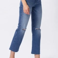 Sneak Peek The Therra High Rise Distressed Straight Leg Ankle Jeans
