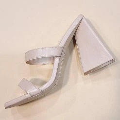 Let's See Style The Viviane Double Strap Mule Heels Shoes