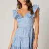 SugarLips The Payton Blue Sweetheart Ruffle Mini Dress