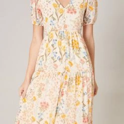 SugarLips The French Country Floral Print Monaco Tiered Maxi Dress