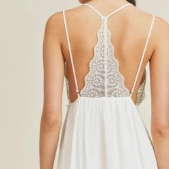 Lush The Cheyenne White Lace Midi Dress Dresses