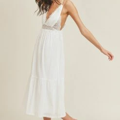 Lush The Cheyenne White Lace Midi Dress Dresses