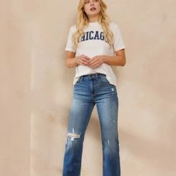 Sneak Peek The Reagan Medium Wash High Rise Straight Leg Jeans