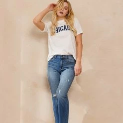 Sneak Peek The Reagan Medium Wash High Rise Straight Leg Jeans