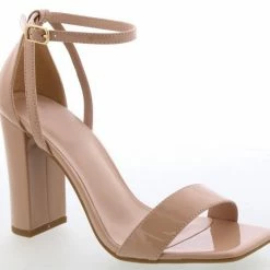 Show Stop Shoes The Aliza Nude Patent Heel