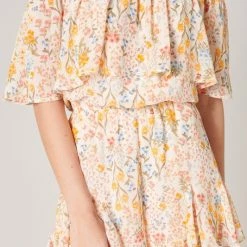 SugarLips The French Country Floral Off=Shoulder Romper Rompers