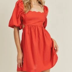 Lush Clothing Dresses The Rosy Red Linen Cutout Mini Dress