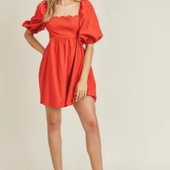 Lush Clothing Dresses The Rosy Red Linen Cutout Mini Dress