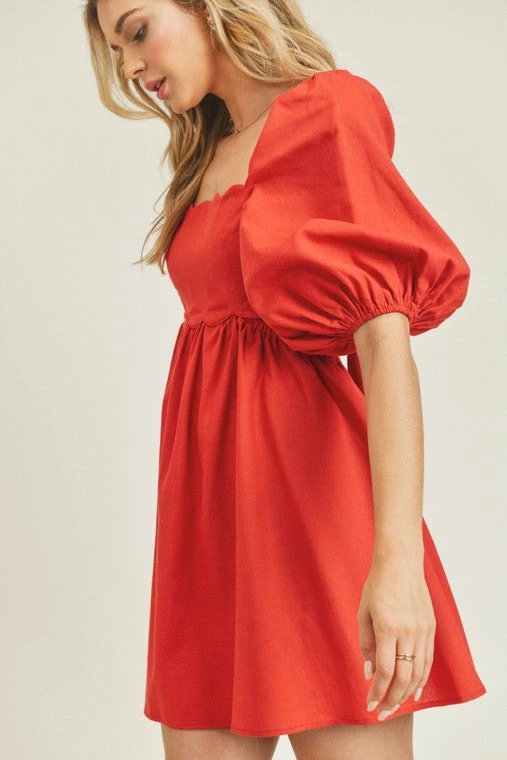 Lush Clothing Dresses The Rosy Red Linen Cutout Mini Dress