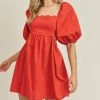 Lush Clothing Dresses The Rosy Red Linen Cutout Mini Dress