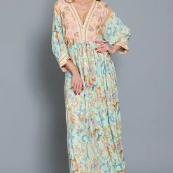Aakaa Dresses The Bohemian Summer Mint Floral Maxi Dress