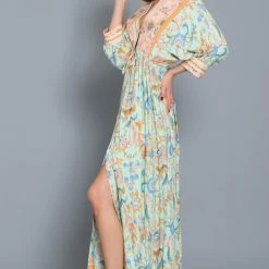 Aakaa Dresses The Bohemian Summer Mint Floral Maxi Dress