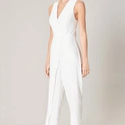 SugarLips The Riviera White Tulip Front Jumpsuit Pants