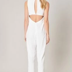 SugarLips The Riviera White Tulip Front Jumpsuit Pants