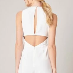 SugarLips The Riviera White Tulip Front Jumpsuit Pants