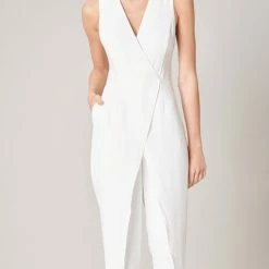 SugarLips The Riviera White Tulip Front Jumpsuit Pants