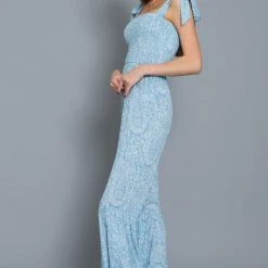 Aakaa The Piper Blue Tiered Jumpsuit Jumpsuits
