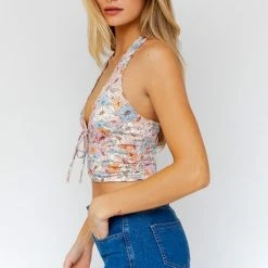Le Lis The Lucy Bright Floral Halter Top Tops