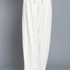 Aakaa The Bridget Ivory Tie Front Linen Beach Pants