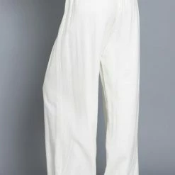 Aakaa The Bridget Ivory Tie Front Linen Beach Pants