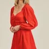 Lush Clothing The Scarlet Red Textured Woven Mini Dress