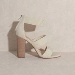KKE Originals The Presley Woven Beige Strappy Heels
