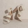 KKE Originals The Presley Woven Beige Strappy Heels