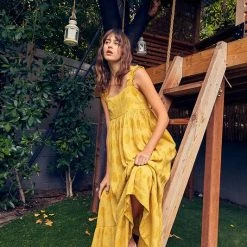 MIOU MUSE Dresses The Field Of Dreams Sleeveless Tiered Maxi Dress