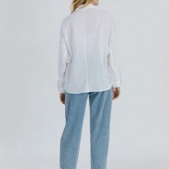 Mod Ref The Catia White Long Sleeve Button Up Shirt Tops