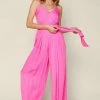 Skies Are Blue The Reese Bubble Gum Pink Tie Jumpsuit Jumpsuits