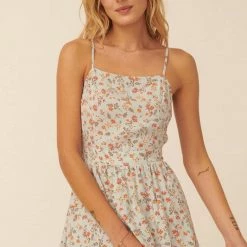 Promesa USA The Brittany Blue Floral Tiered Romper Rompers