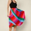 Skies Are Blue Skirts The Days Are Short Colorful Printed Midi Skirt