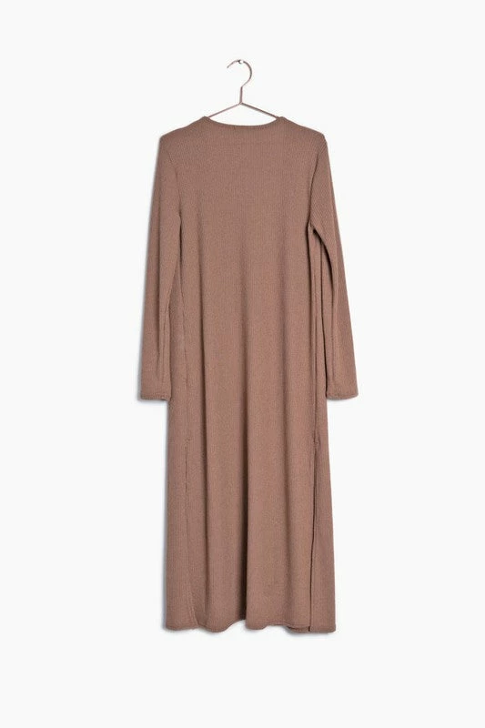 Mod Ref The Aria Mocha Long Cardigan Duster Tops