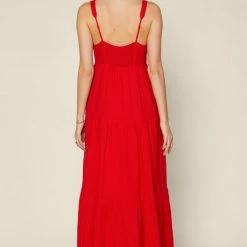 Skies Are Blue The Americana Red Tiered Maxi Dress Dresses
